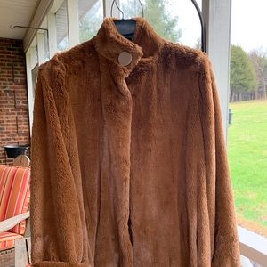 Dennis Basso faux fur mid length coat